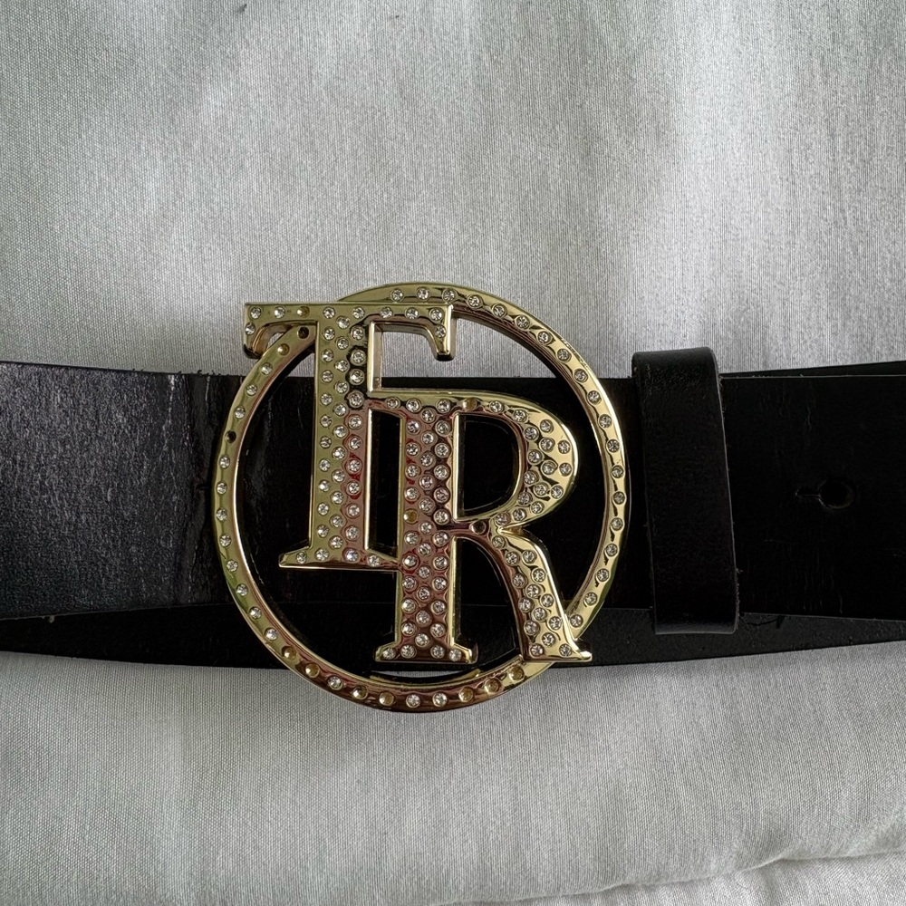 True Religion Black Leather Belt - Picture 2 of 6